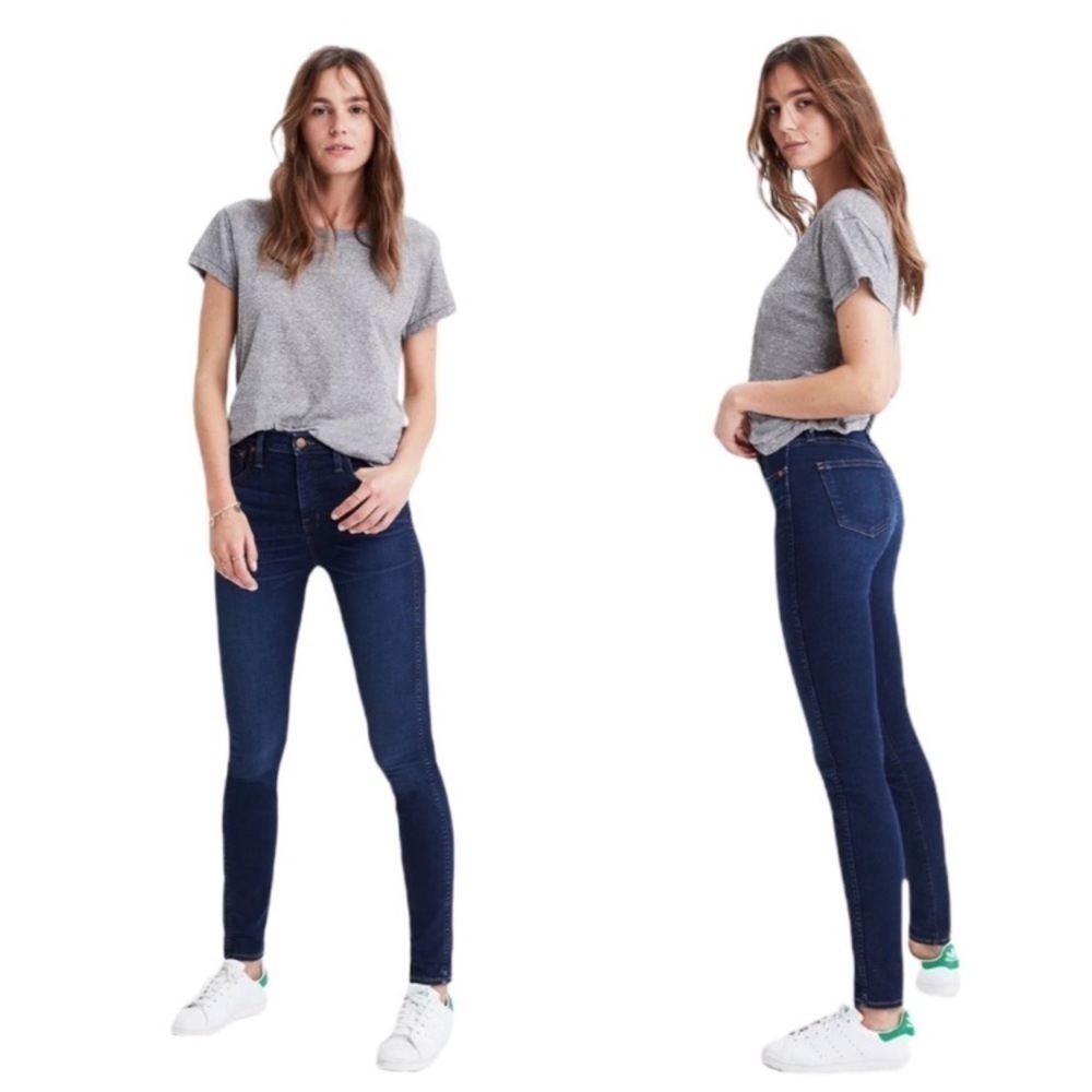 Madewell Petite 10" High Rise Skinny Jeans Dark Wash Denim size 29